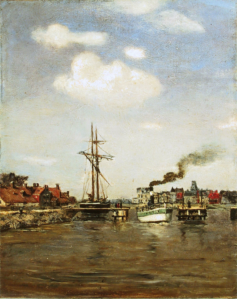 Eemskanaal met wit wolkje