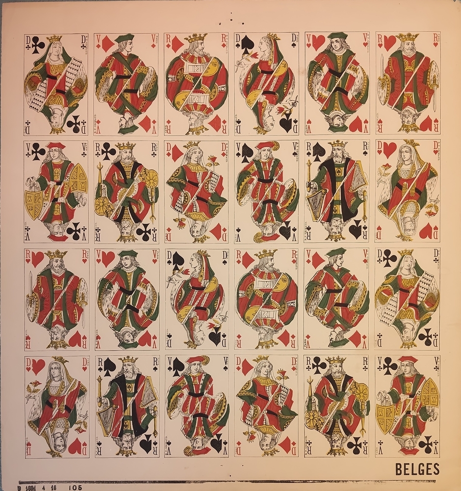 Speelkaarten vijf vellen met elk 24 kaarten