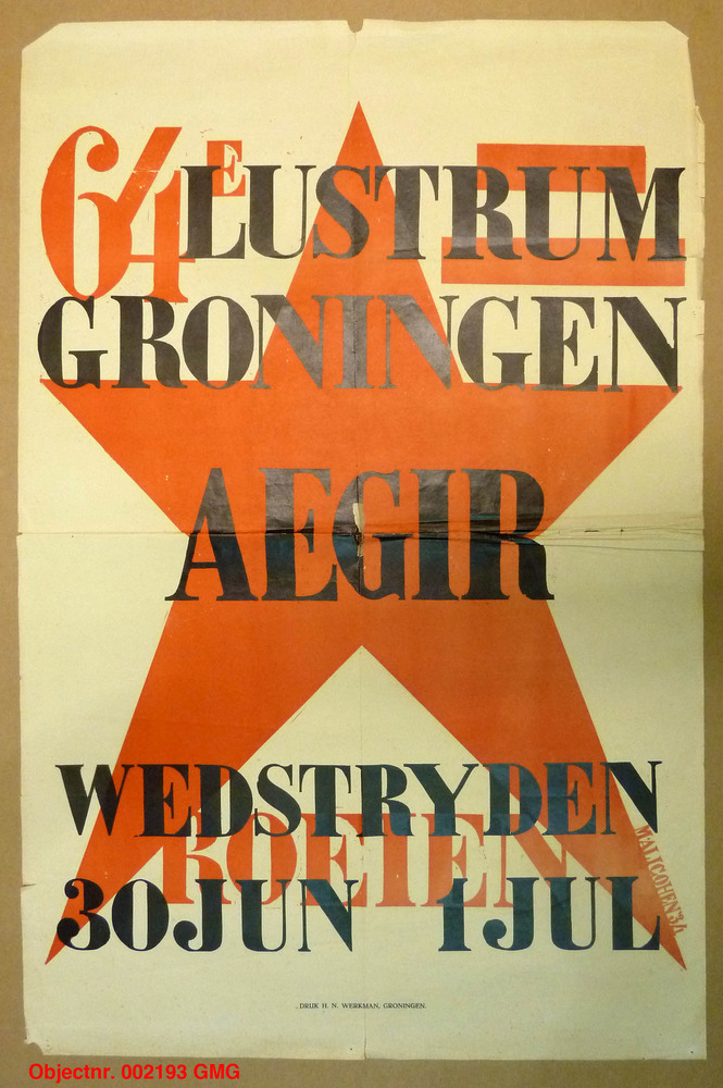 Affiche: 64e Lustrum Aegir 1934. Druk H.N. Werkman, Groningen.