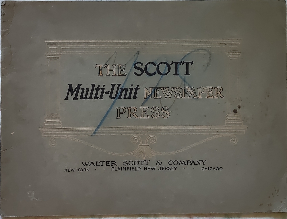 Promotiemateriaal van de nieuwe krantenperse van Walter Scott & Company.