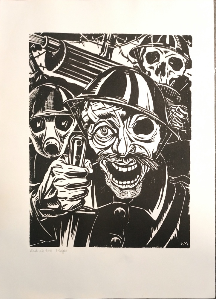 Zonder titel (Tegen fascisme en oorlog) kopie van Hendrik Johan Melgers