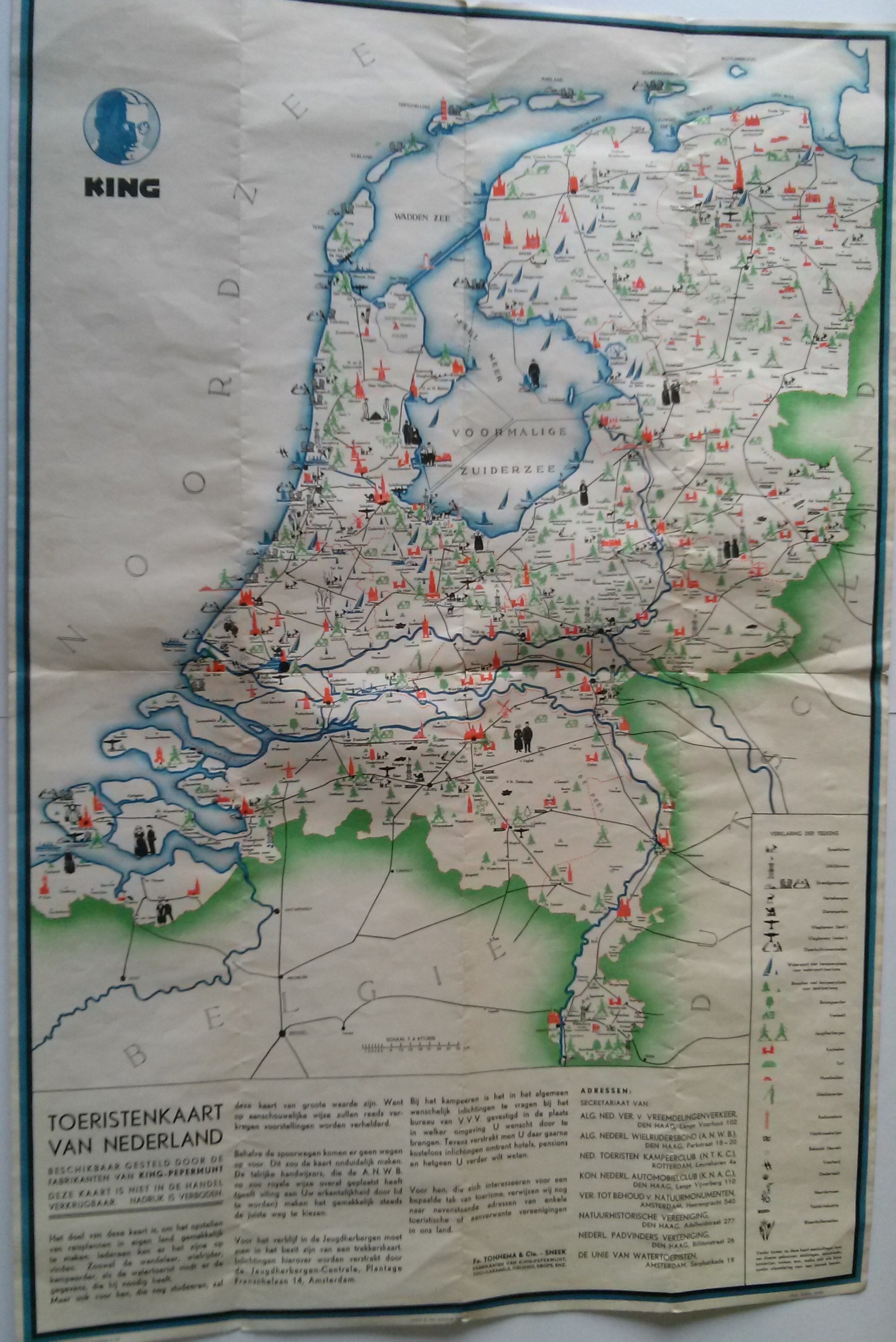 King Pepermunt Toeristenkaart van Nederland