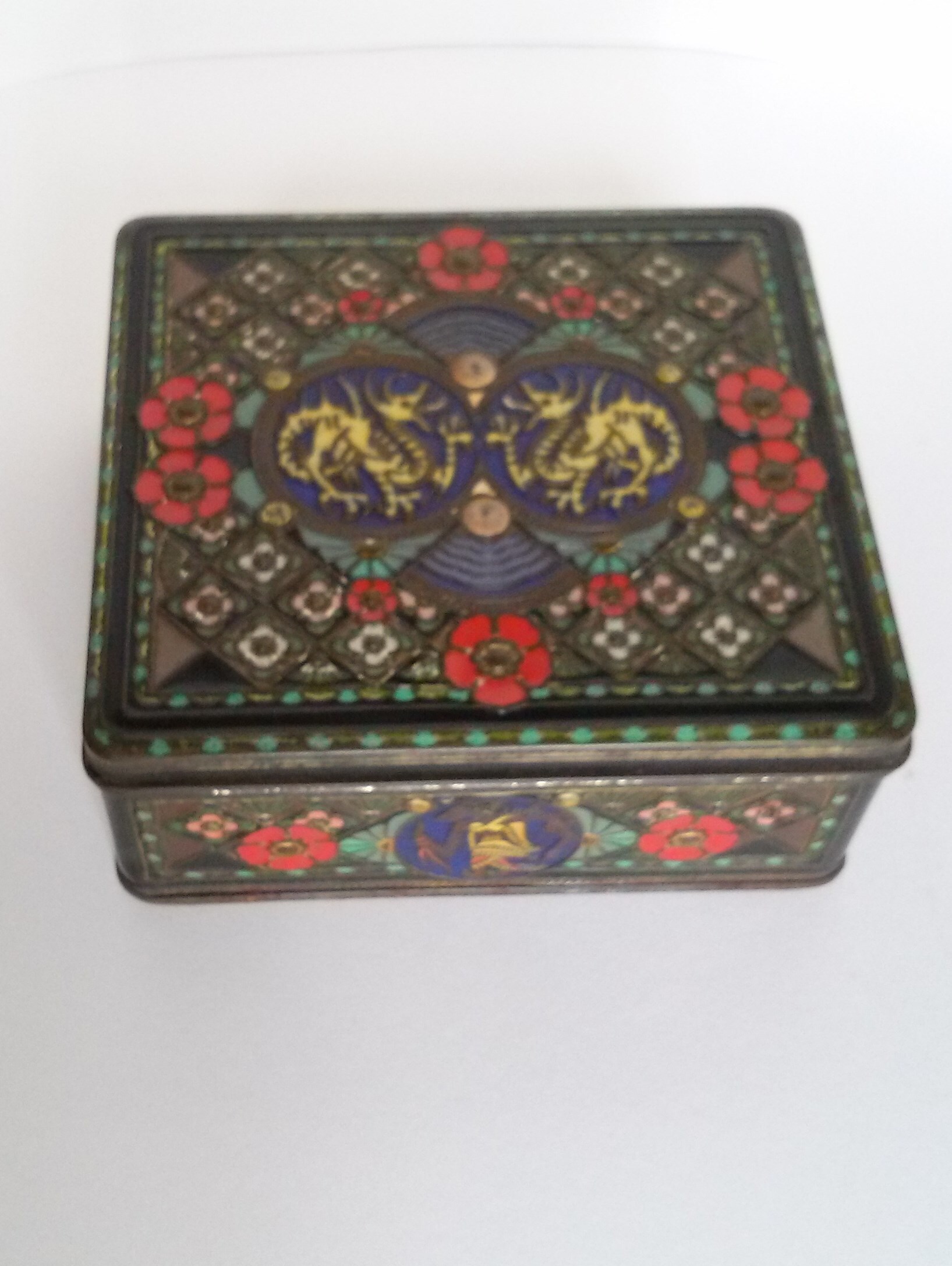 Niemeijer's koffie en thee Filigrain theeblik 'Draak"