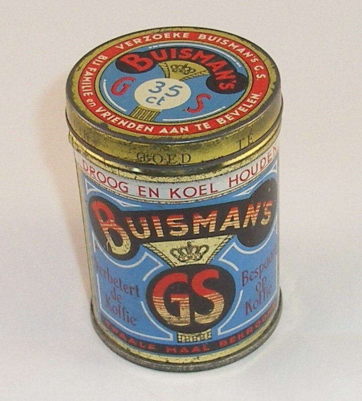 Blikverpakking Buisman's GS, 125 gram met kroontje