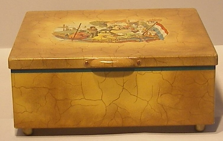 Douwe Egberts Koffieblik vierkant, geel