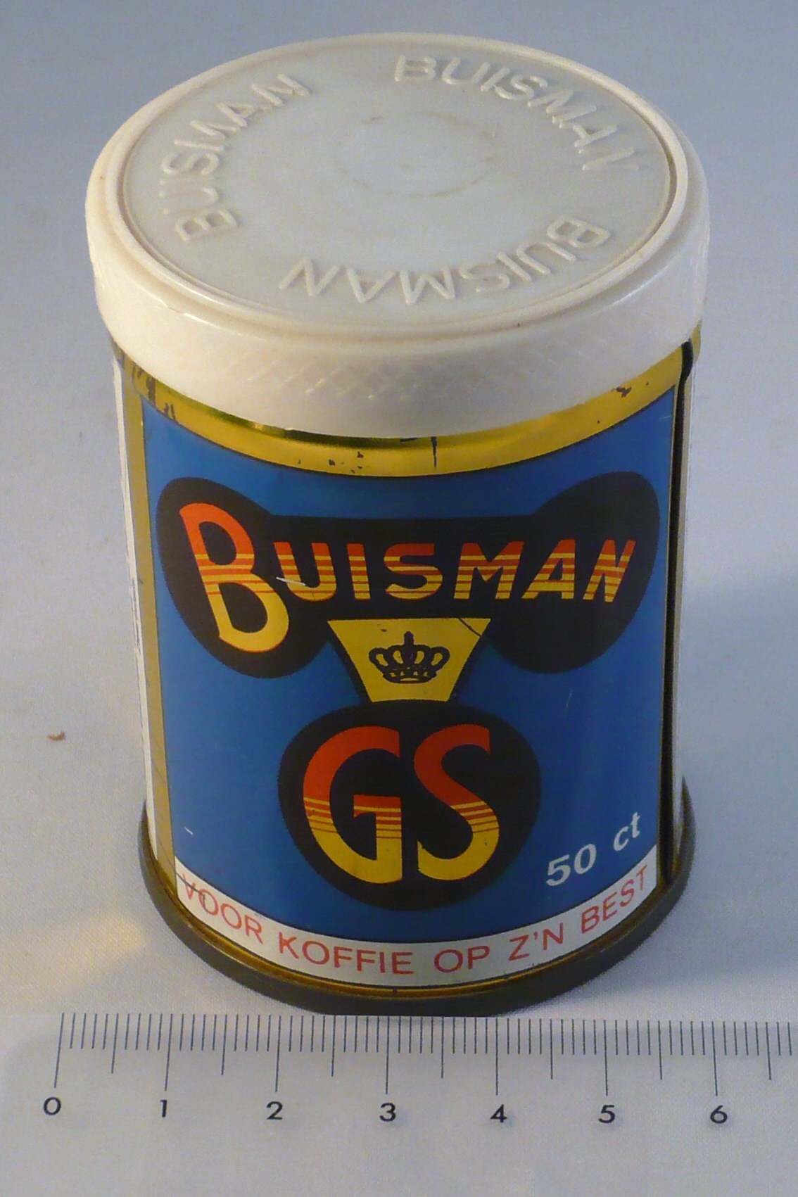 Buisman GS koffiestroop bewaarblikje met plastic bewaardeksel, 125 gram