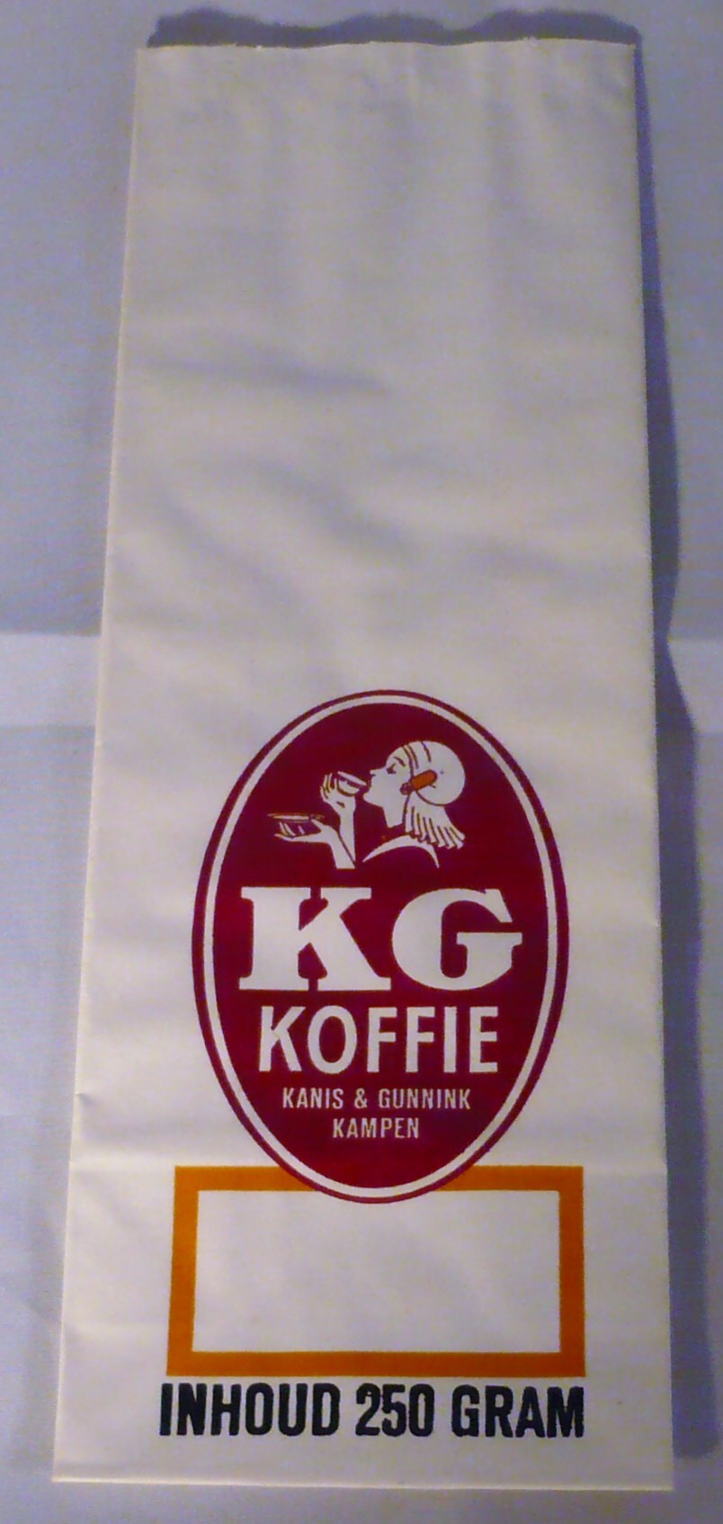 Zak voor het verpakken van Kanis en Gunnink KG Koffiebonen, 250 gram