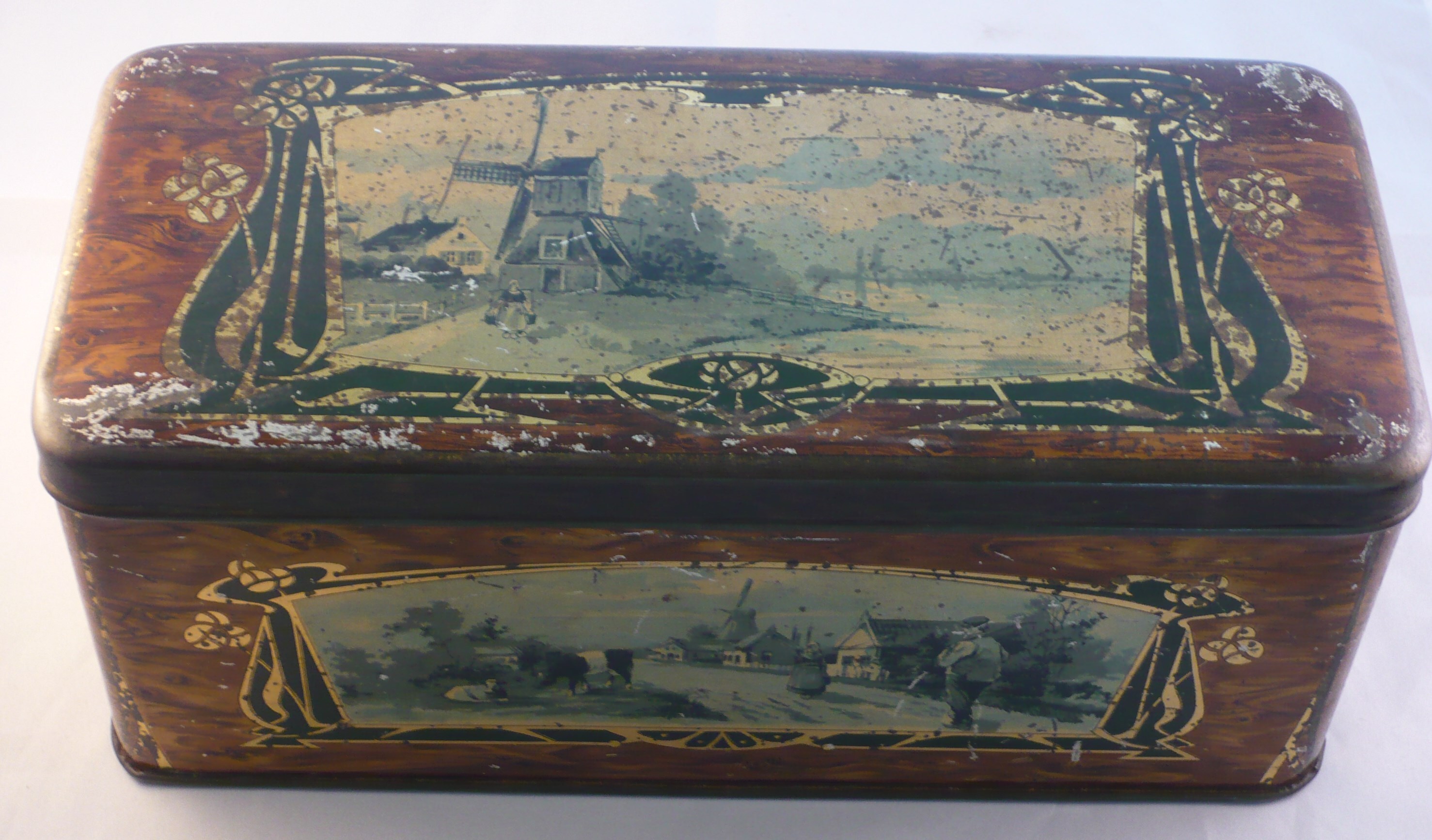 Decoratief bewaarblik Hollandse meesters in Delftsblauw