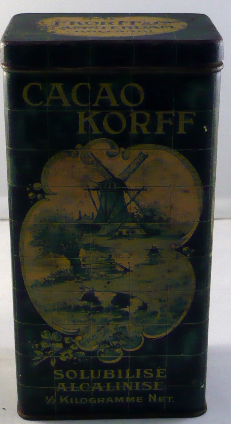 Bewaarblik Korff's Cacao Delfts blauw
