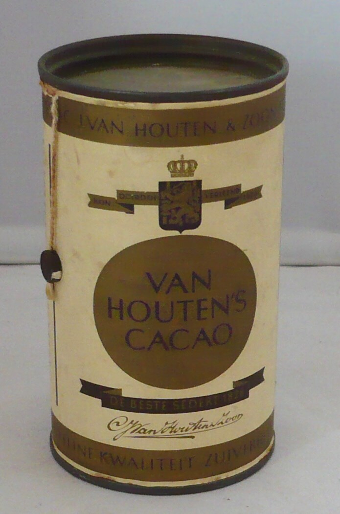 Cacaoblik Van Houten's Cacao met loodje