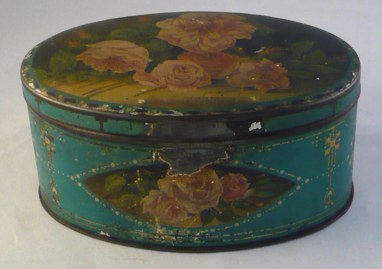 Cacao De Zaan chocolade bewaarblikje met rozen