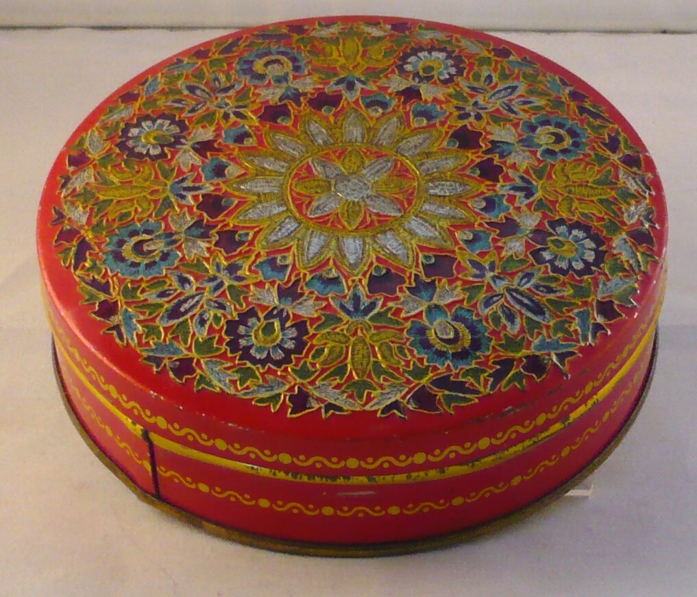 bewaarblik Droste Chocoladepastilles, bloemen