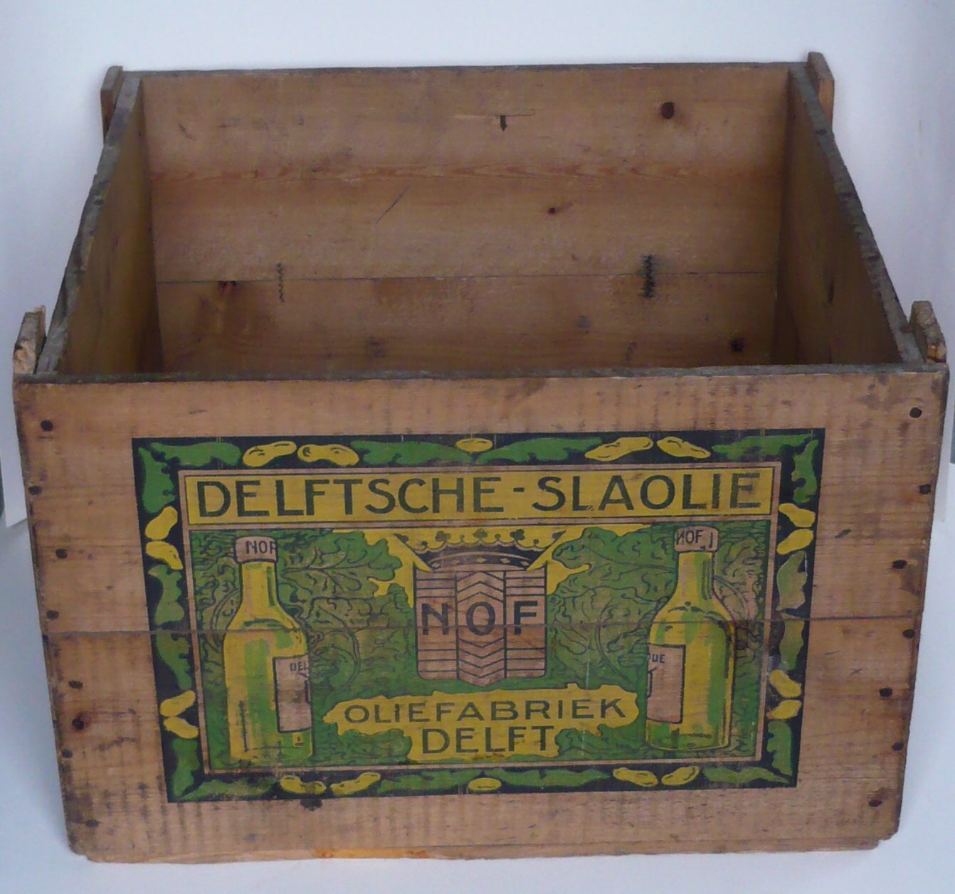 Houten Transportkist Delftsche Slaoliefabriek, NOF