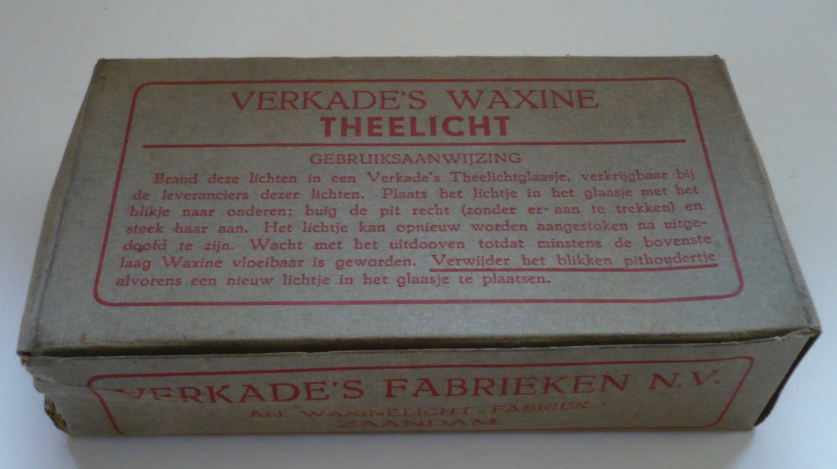 Verkade's Waxine Theelicht in kartonverpakking