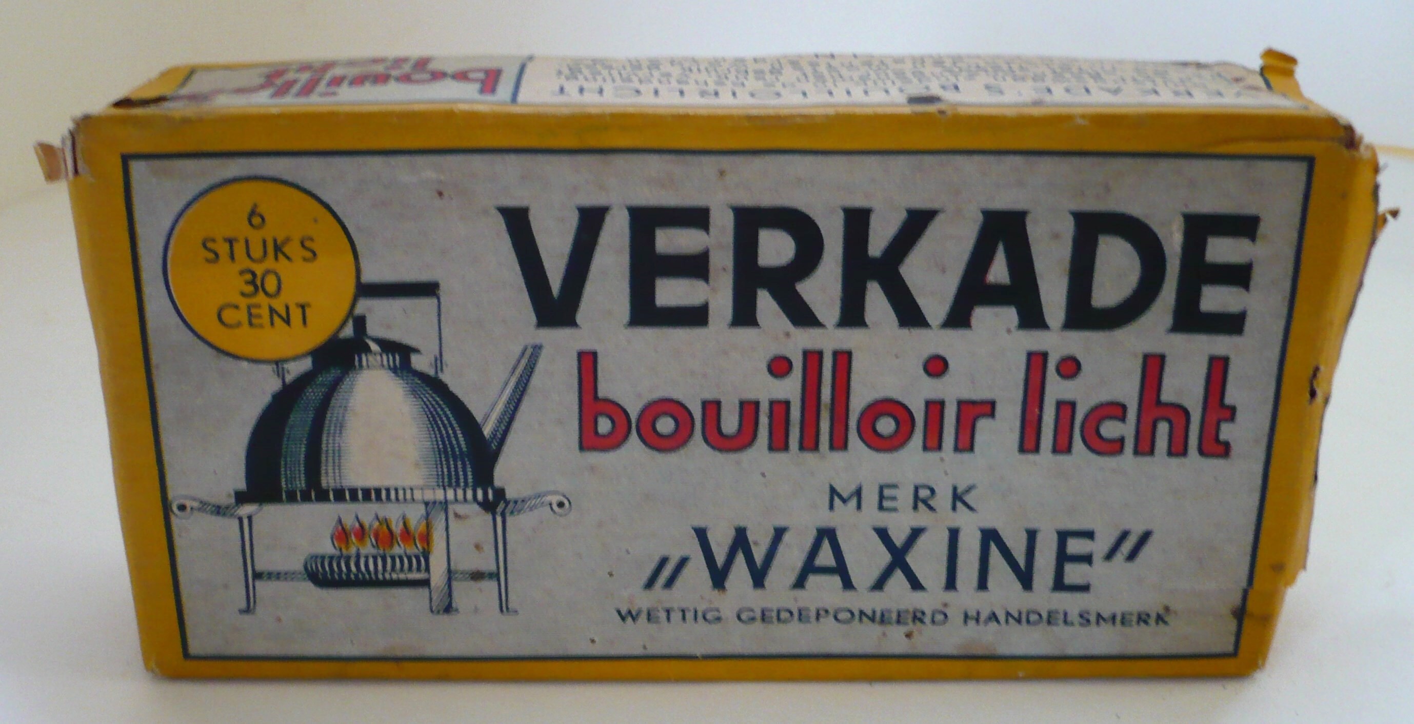 Verpakking Verkade Bouilloir Lichten merk 'Waxine', 6 stuks