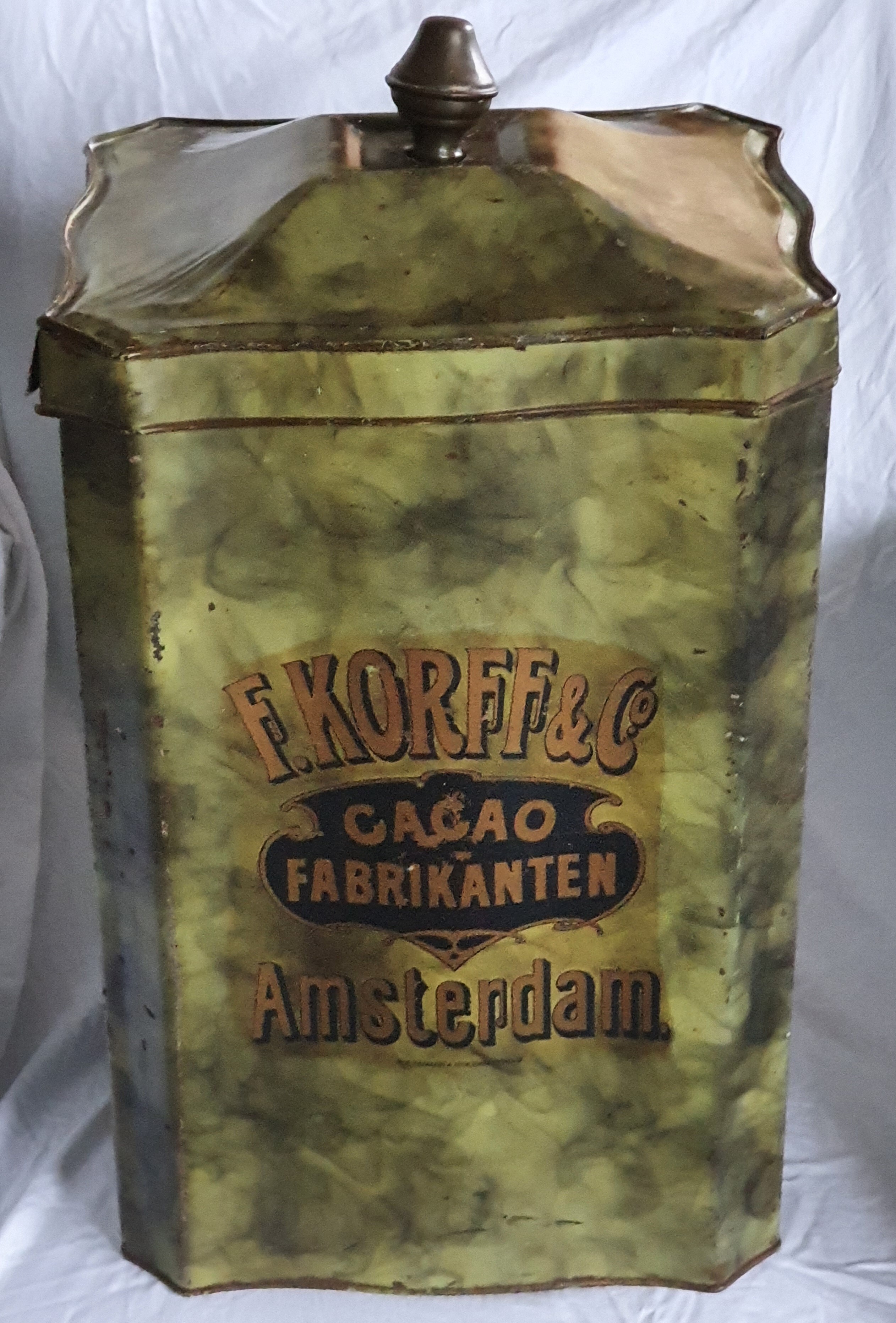 F. Korff en Co. Amsterdam, winkelblik cacao,10 kg