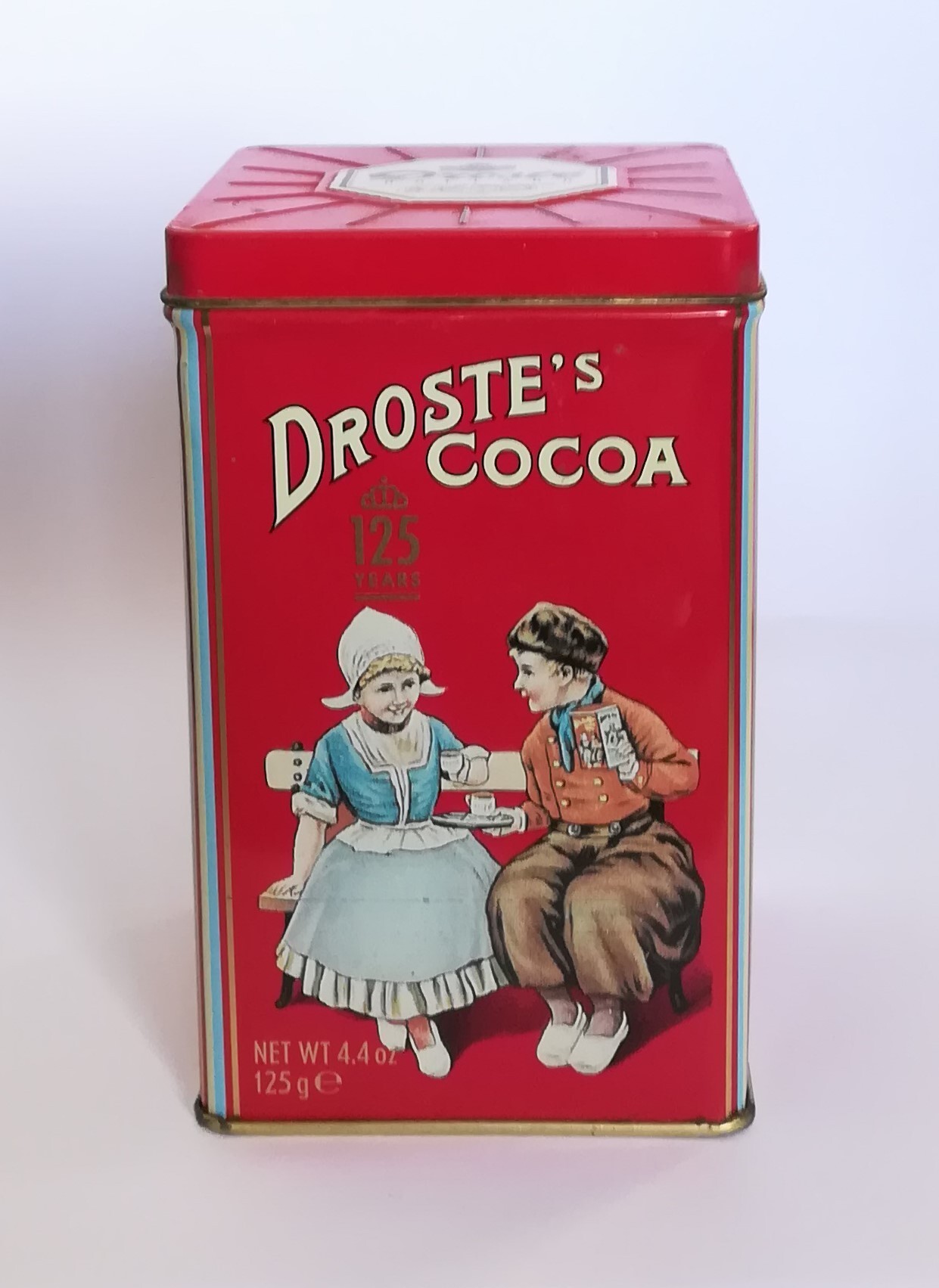 Droste cacaoblik Boy & Girl, 125 jaar