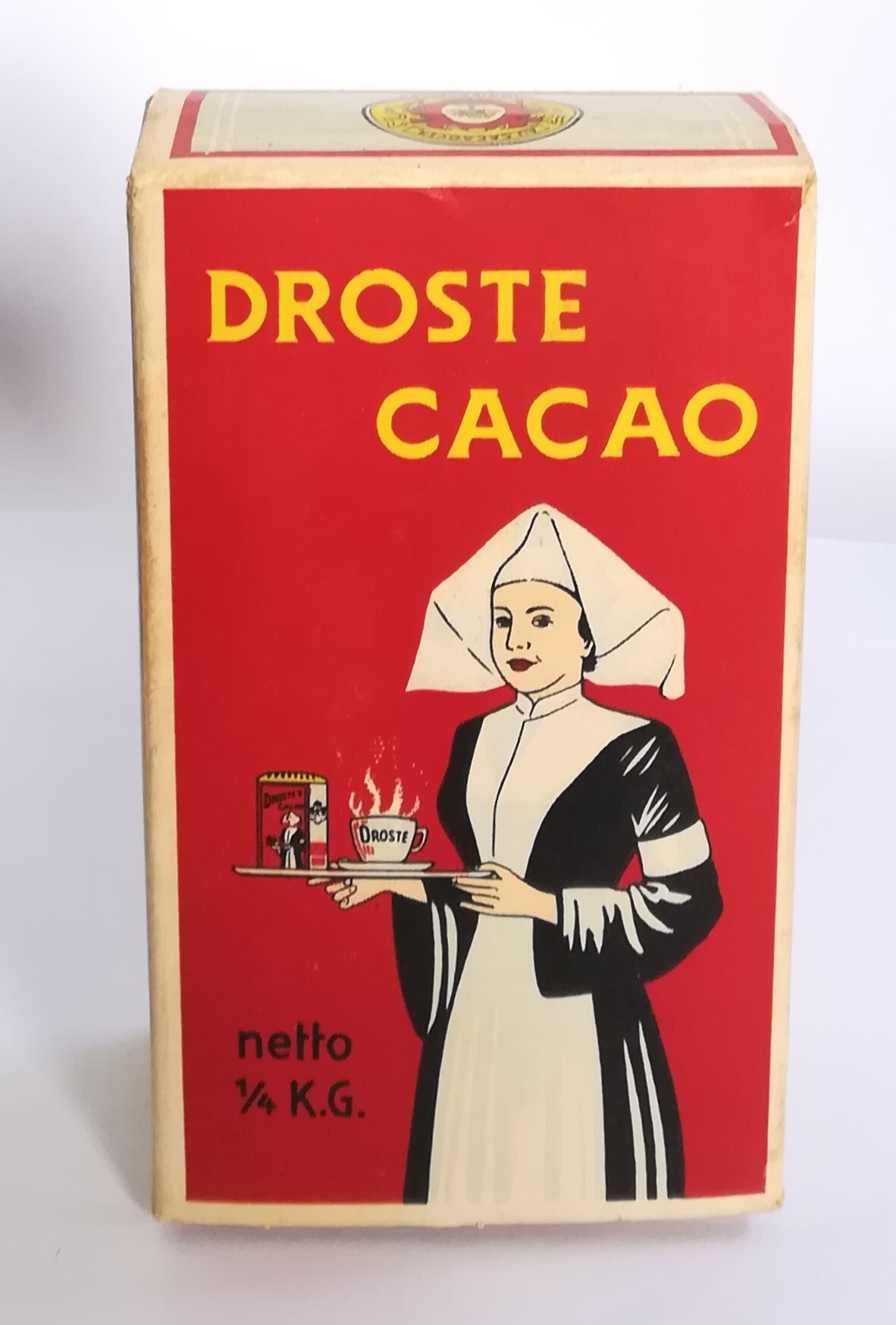 Droste cacao kartonverpakking met verpleegster,1/4 kilo