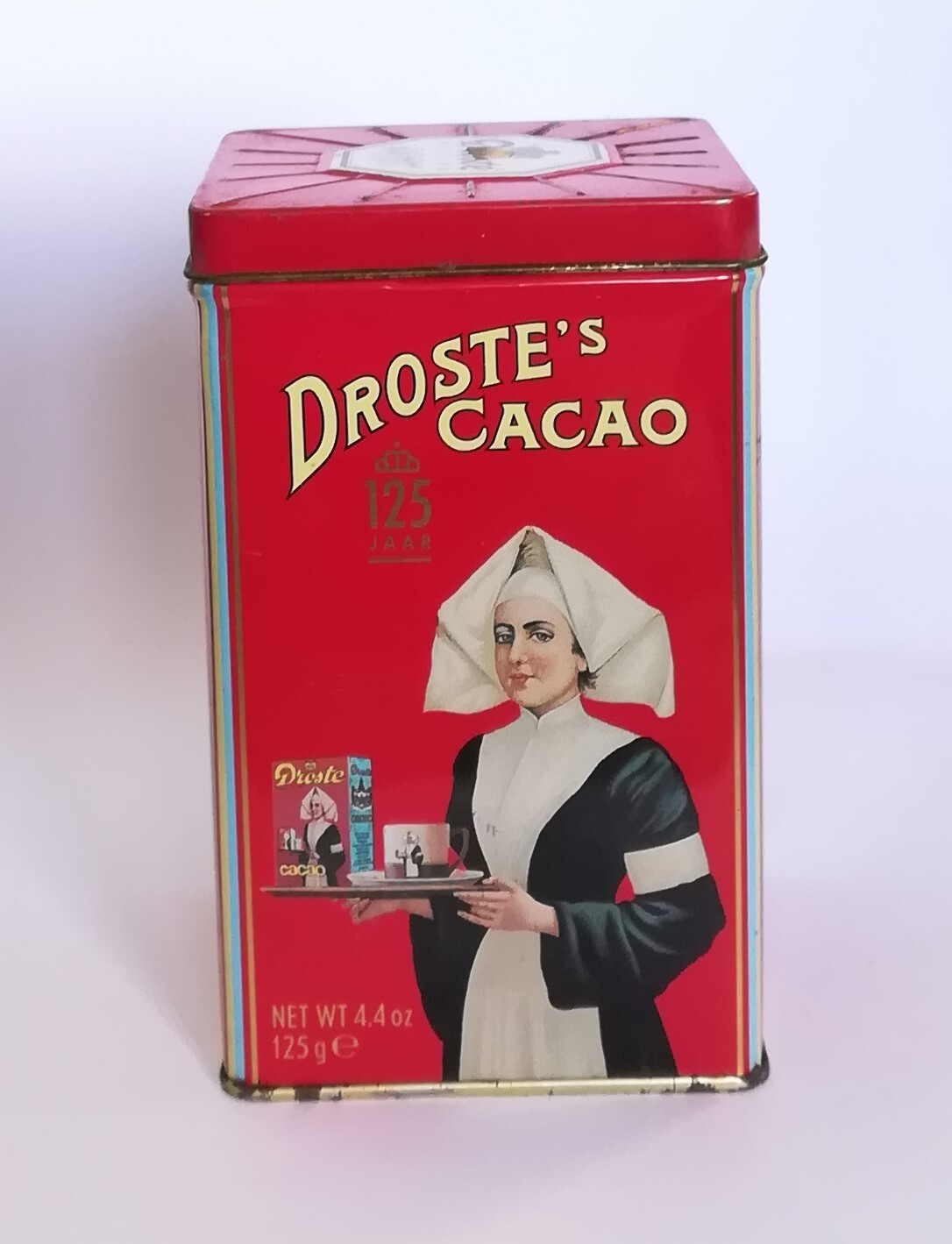 Droste cacaoblik met verpleegster, 125 jaar