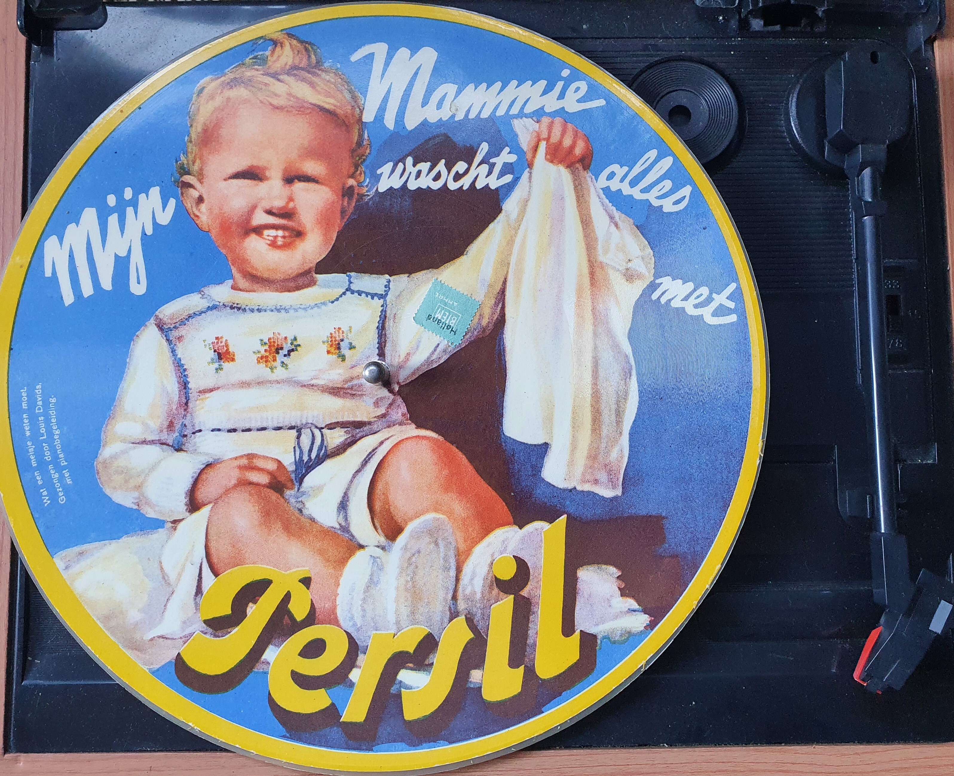 Persil/ATA kartonnen reclame grammofoonplaatje