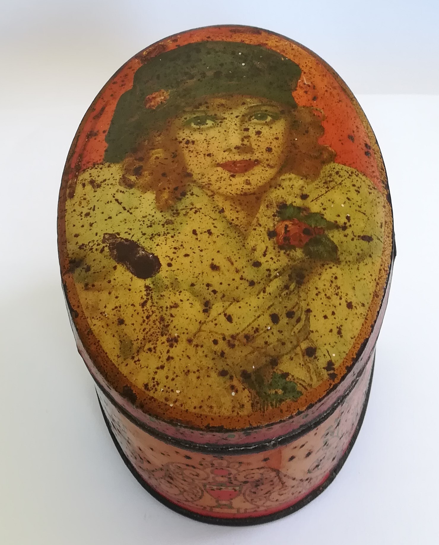 Pette Cacao Wormerveer, bewaarblikje Dame