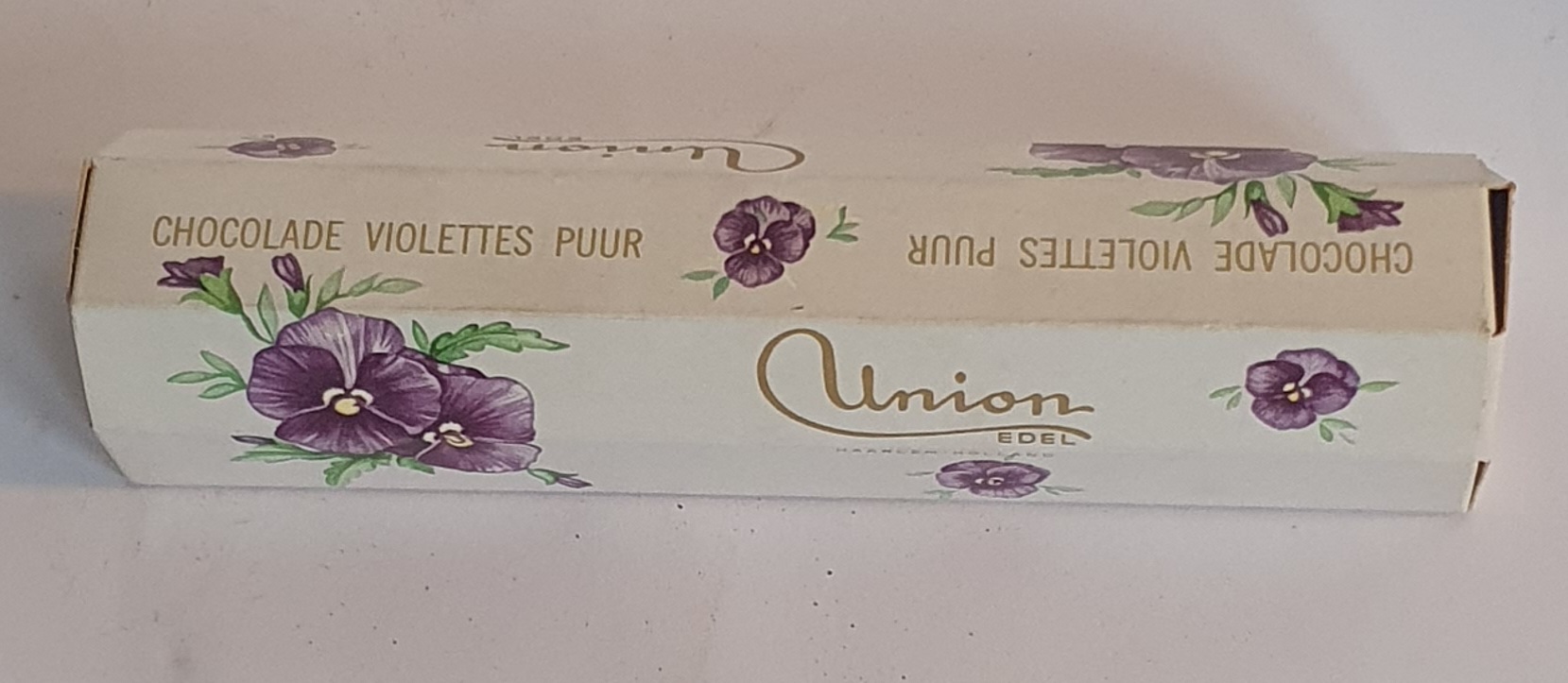 Union edelchocolade kartonverpakking violettes puur.