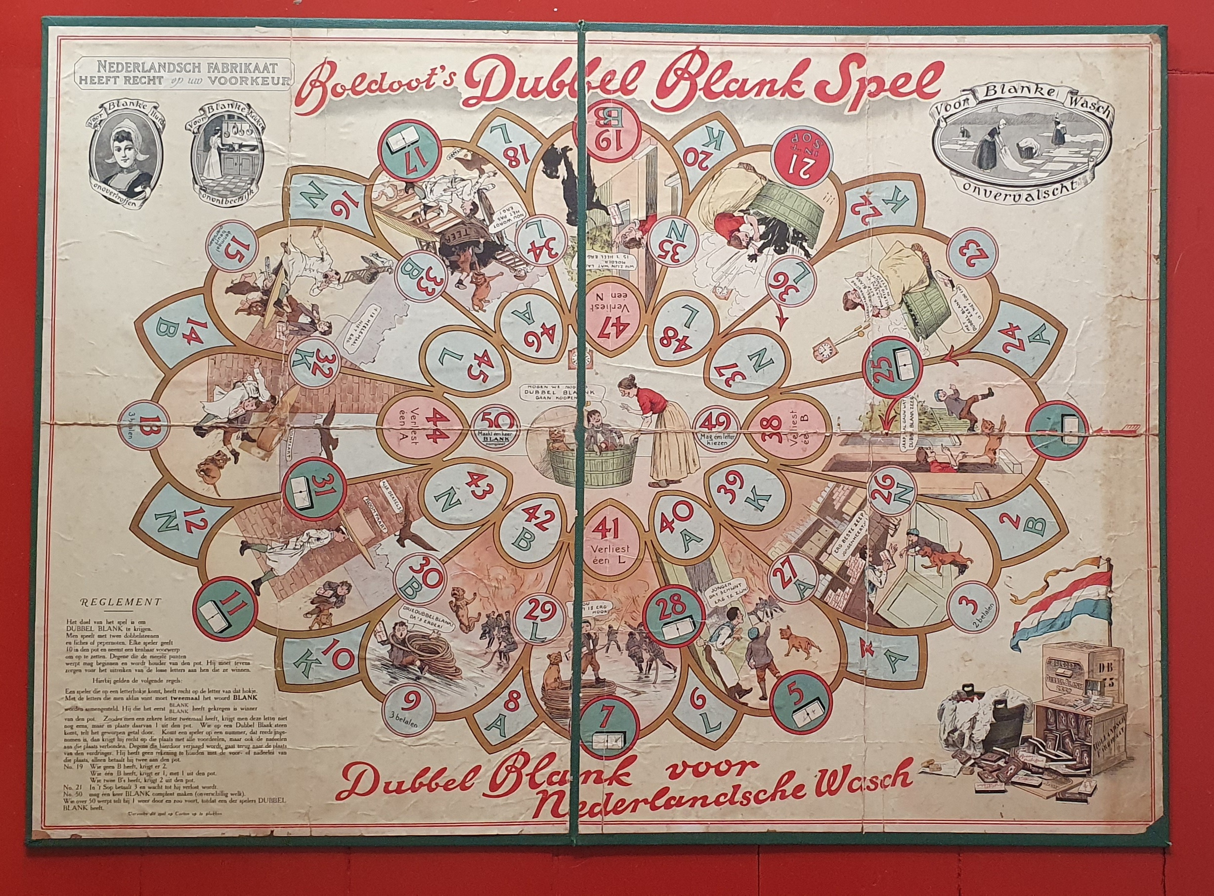 Boldoot speelbord van Boldoot's Dubbel Blank Spel.