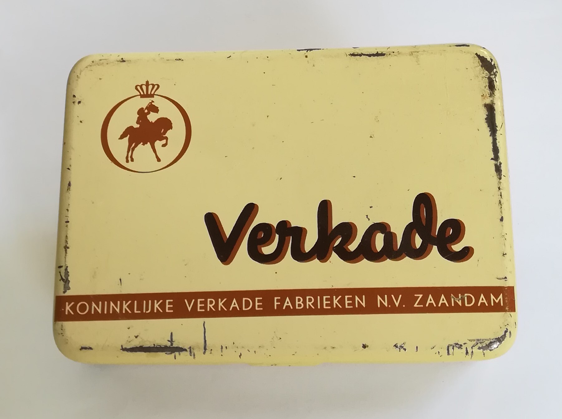 Verkade vertegenwoordigers blikje met ruiter