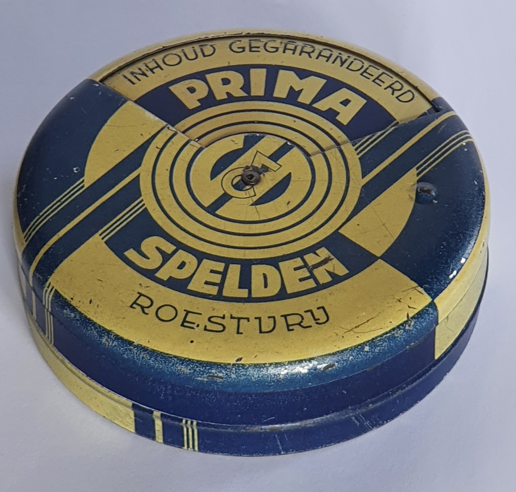 V & D speldenblik met draaideksel.