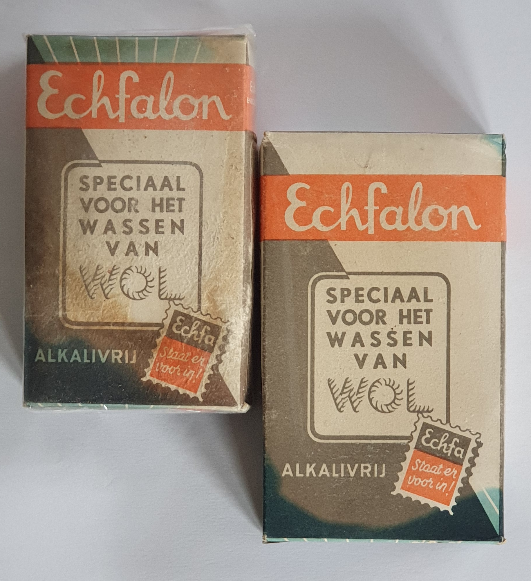 Echfalon alkalivrij waspoeder in kleine kartonnen verpakking.