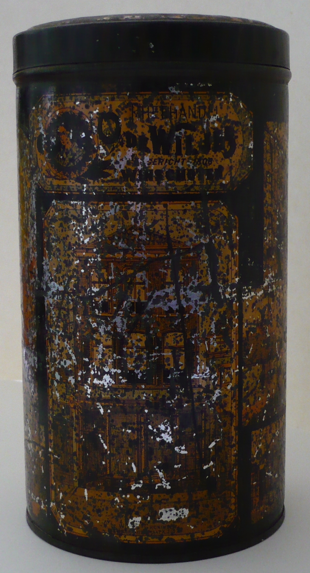 Bewaarblik O. de Wiljes koffie en thee, Winschoten-Dordrecht