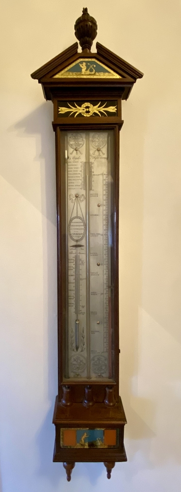 Barometer van Hondurasmahoniefineer op eikenhout, J.M. Pagani, Groningen
