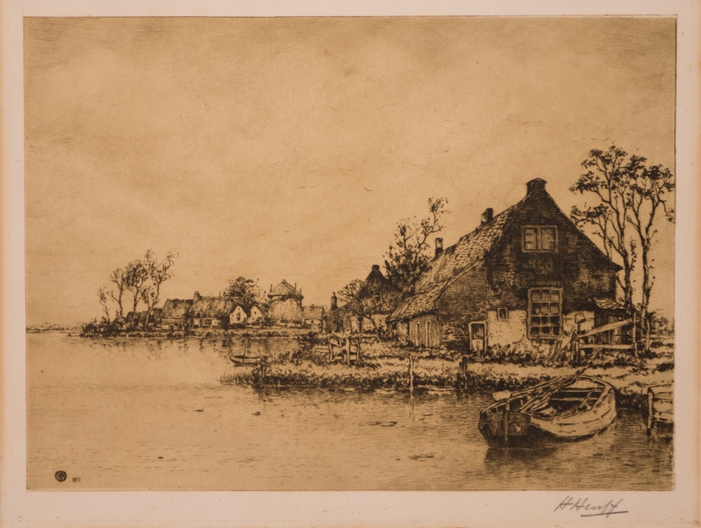 Huizen aan het water.