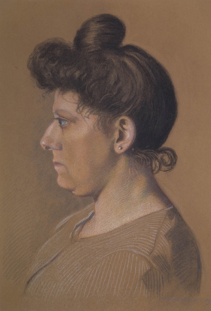 Portret van een vrouw.