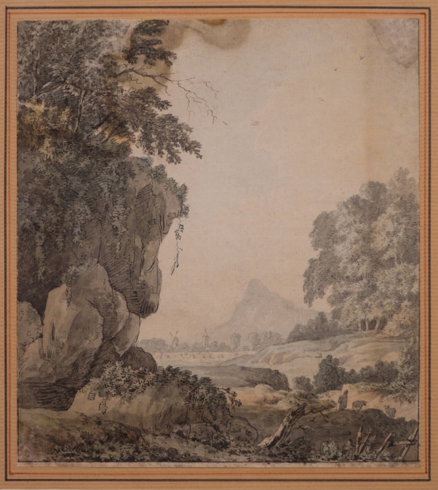 Landschap met rotspartij.