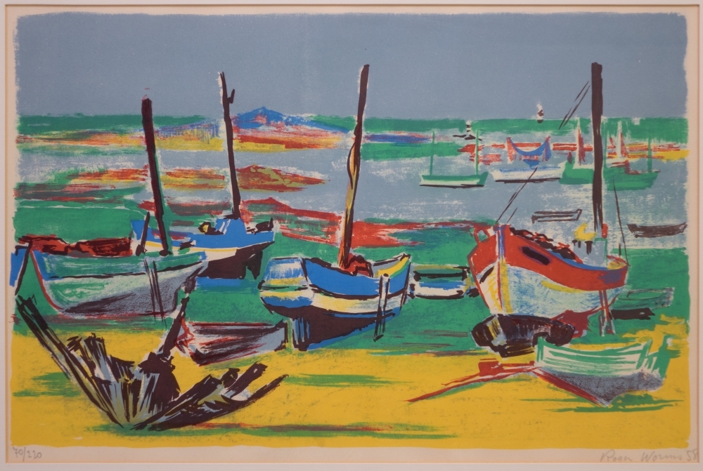 Boten op het strand.