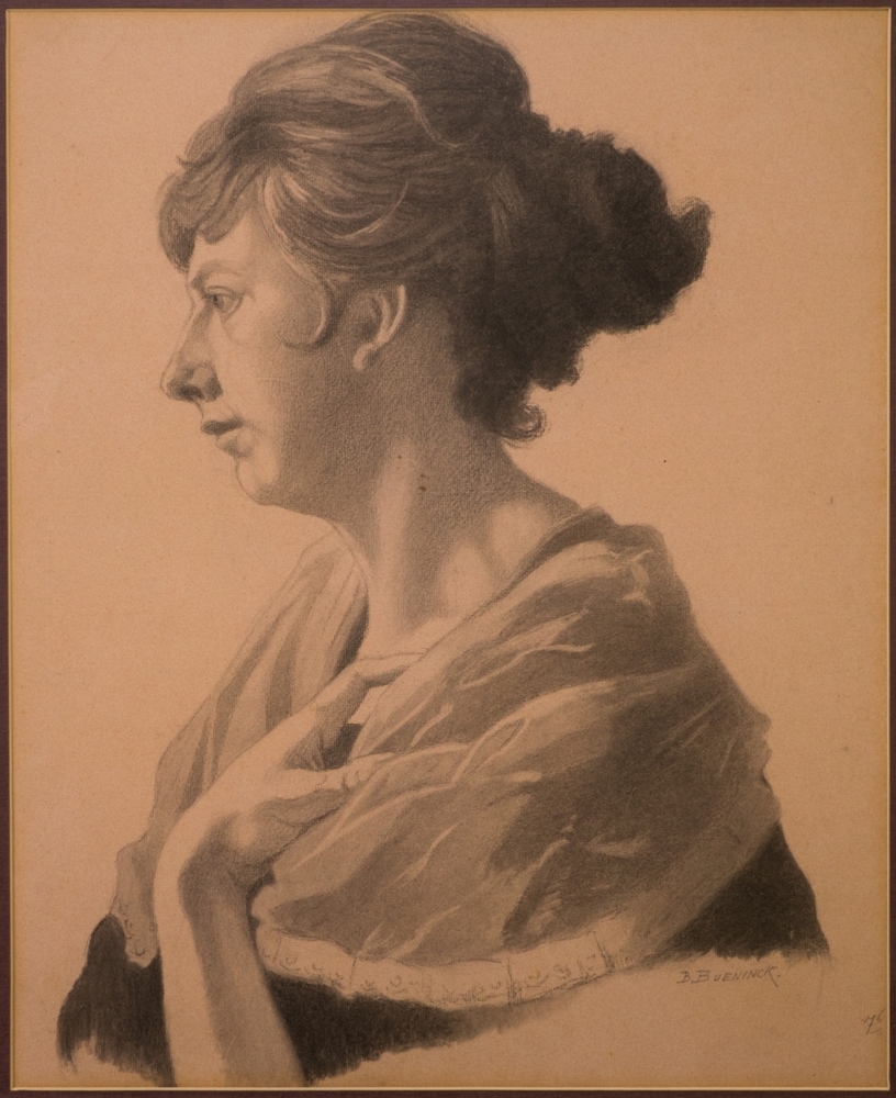 Portret van een vrouw.