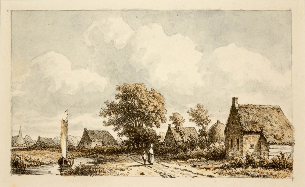 Gezicht op kolonistenwoningen te Frederiksoord.