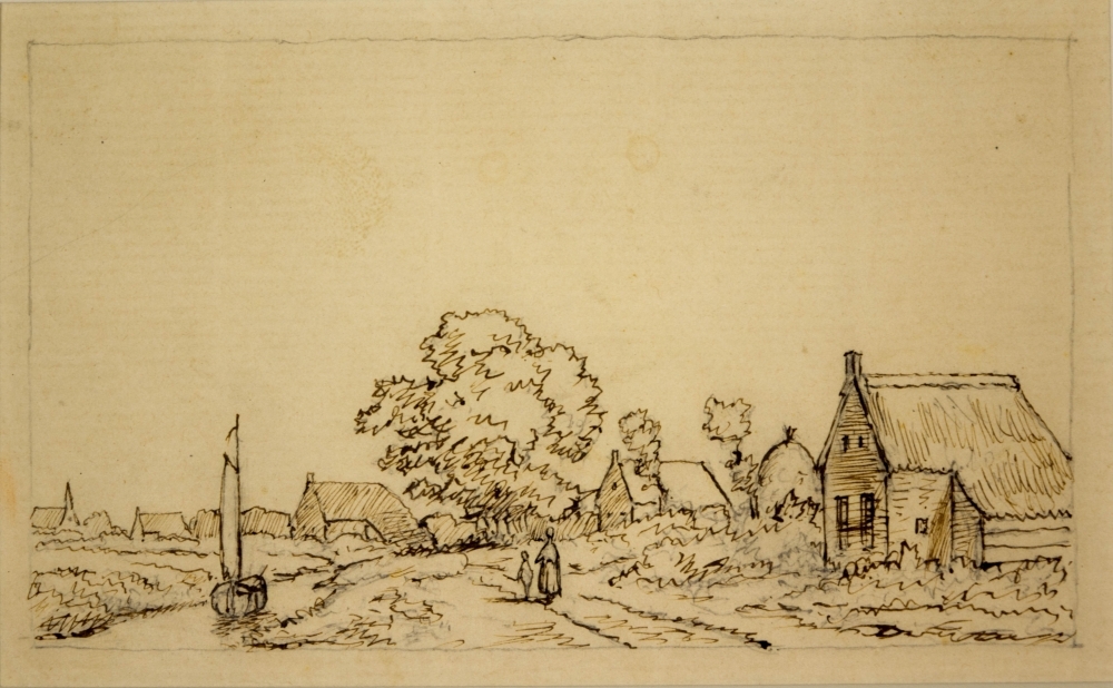 Gezicht op kolonistenwoningen te Frederiksoord.