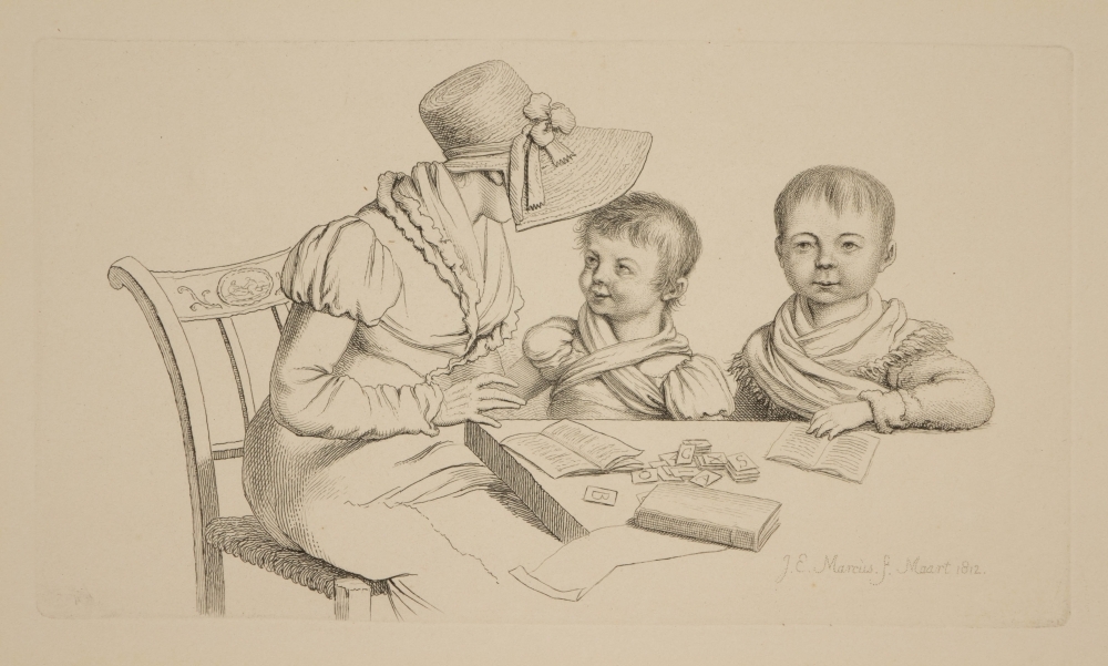 Vrouw met twee kinderen.