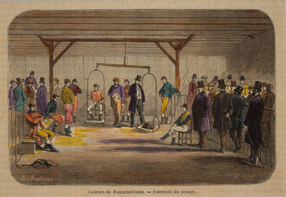 Courses de Fontainebleau- Enceinte du pesage.