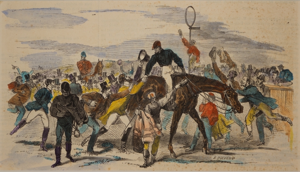 Course de Vincennes- triomferende jockey.