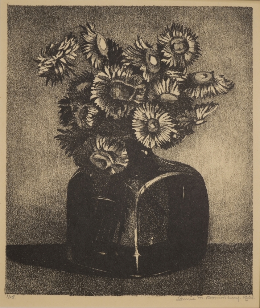 Strobloemen in fles.