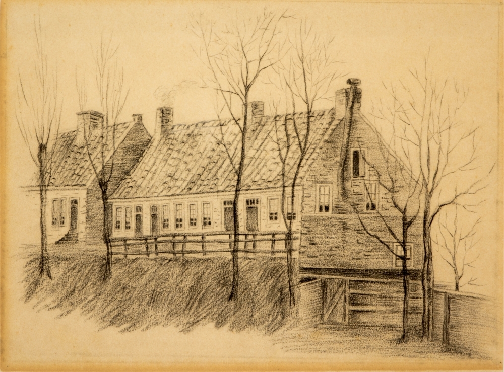 Straatje met huizen in "Ol Bos" / Zuiderkuipen.