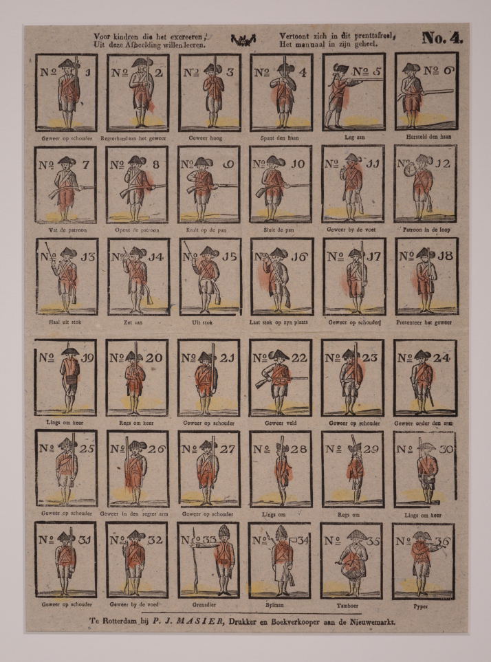 "Voor kindren die het exerceren, Uit deze Afbeelding willen leeren.