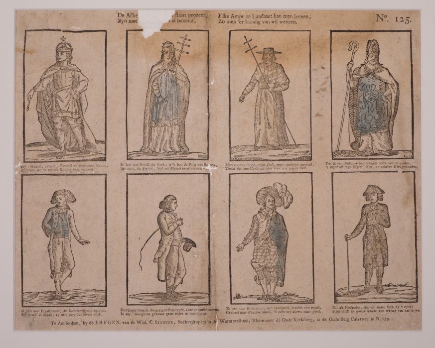 "De Afbe(..) staan geprent/ Zyn met (..) wel bekend