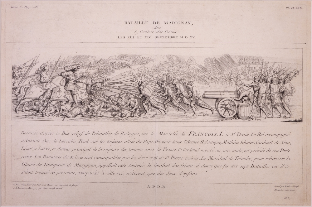 "BATAILLE DE MARIGNAN, dite le Combat des Géans, Les XIII. ET XIV. SEPTEMBRE M.D.XV."