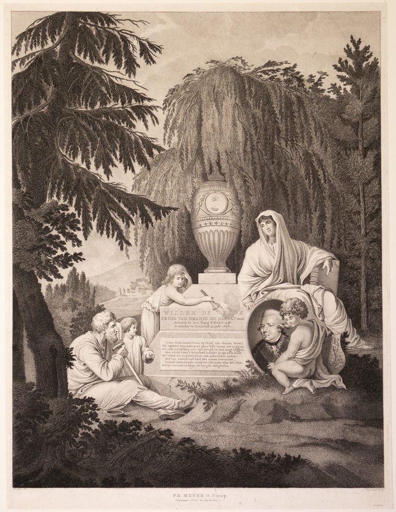 Zinneprent op de dood van Willem V.