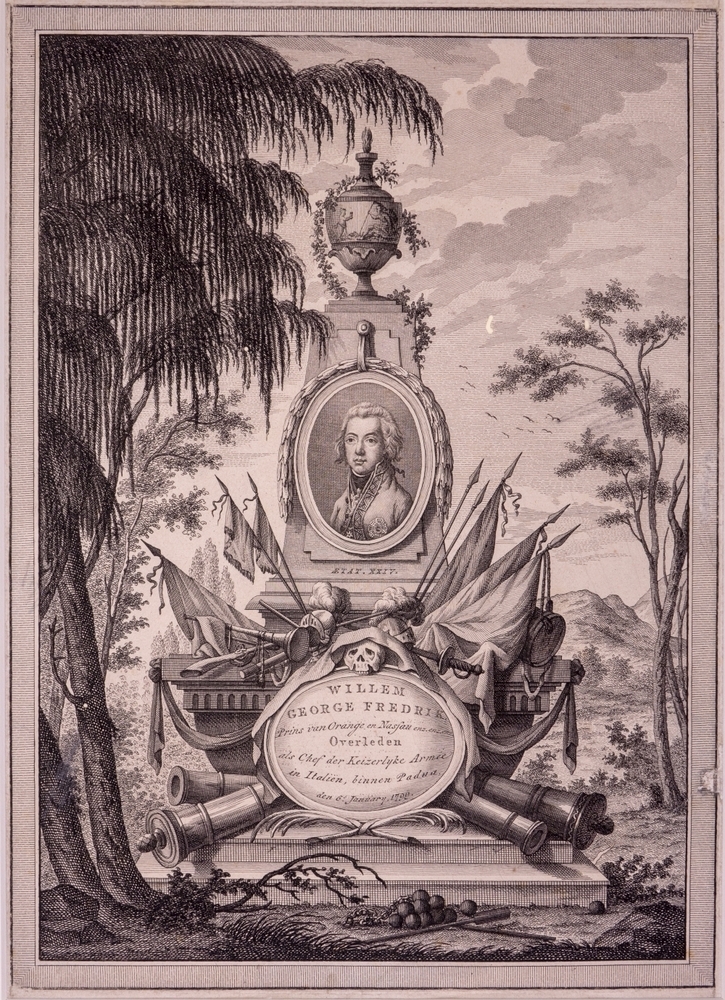 Zinneprent op de dood van Prins Frederik.