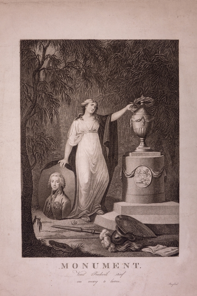 Zinneprent op de dood van Prins Frederik.